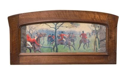 英国学校，20 世纪初
马术场景
一对水粉画
22 x 58 厘米