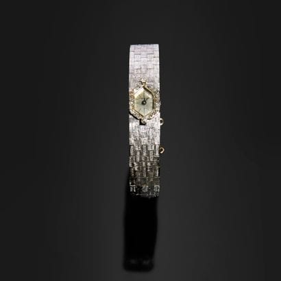 BUECHE-GIROD
18K (750th)白金女士腕表，银白色表盘，标有 Bueche-Girod...