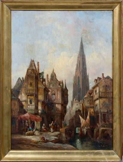 亨利-舍费尔（Henry SCHÄFER，1833-1916 年）
弗里堡风景，1883...