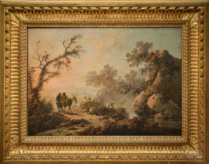 让-皮耶蒙（1728 里昂 - 1808 里昂）
悬崖边的牧羊人
收获花朵
布面油画，一对，左下方均有...