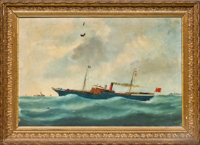 爱德华-亚当（1847-1929）
混合气体
布面油画，右下方有签名和 Dunkerque...