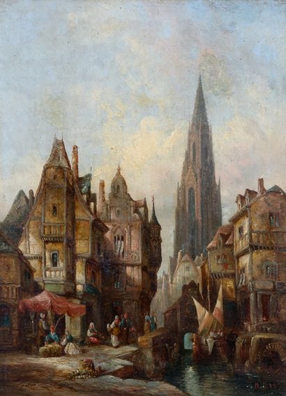 亨利-舍费尔（Henry SCHÄFER，1833-1916 年）
弗里堡风景，1883...