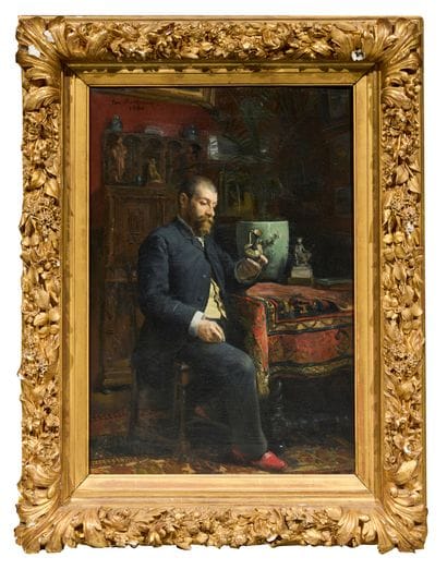 欧仁-贝特朗（1858-1934）
男子肖像，1886 年
布面油画，左上方有签名和年代
56...