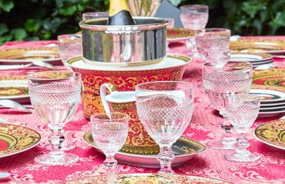 Service de verres en cristal à décor de pointes...