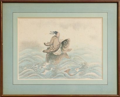 Trois encres sur soie.
Lettrés
Chine, vers...