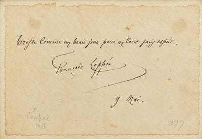 François COPPEE: A signed autograph inscription...