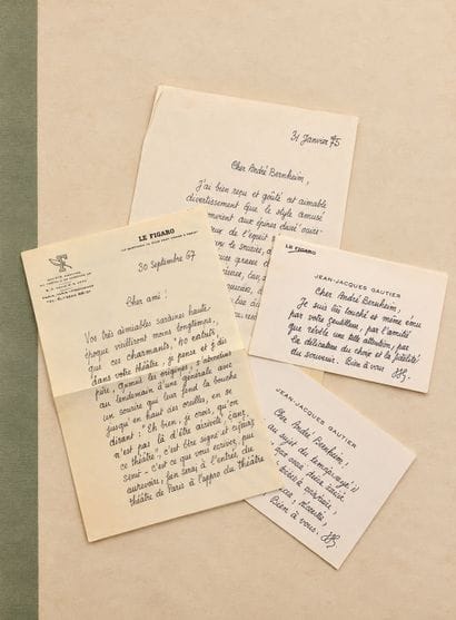 GAUTIER, Jean-Jacques: 2 handwritten letters...