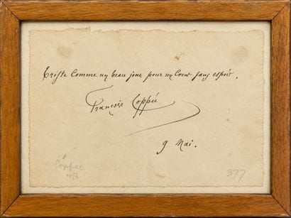 François COPPEE: A signed autograph inscription...