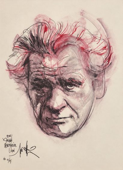 Portrait of KESSEL by Raymond MORETTI. Signed...