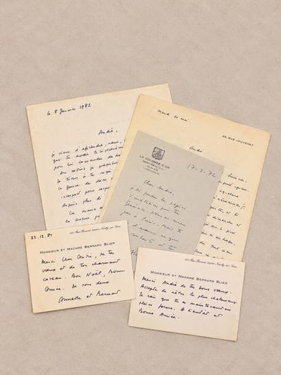 BLIER, Bernard: 4 autograph letters and 2...