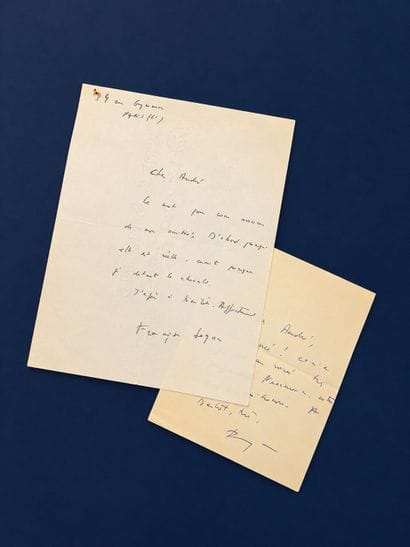Françoise SAGAN: 2 signed autograph letters...