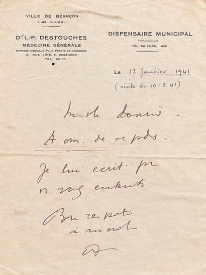 CELINE Louis-Ferdinand: Signed autograph...