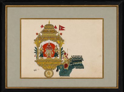 Deux représentations de Surya et Indra
Pigments...