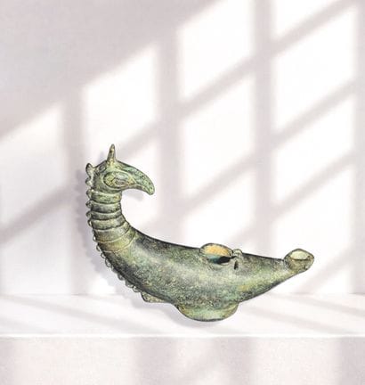 Trois lampes zoomorphes de style Seldjoukide
Bronze
Iran,...