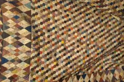 Couverture de lit patchwork orné de losanges...
