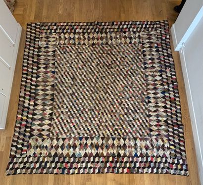 Couverture de lit patchwork orné de losanges...