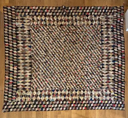 Couverture de lit patchwork orné de losanges...