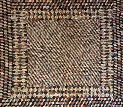 Couverture de lit patchwork orné de losanges...