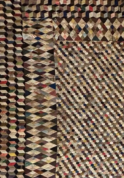 Couverture de lit patchwork orné de losanges...