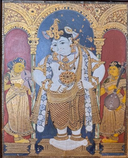 Krishna 
Peinture sur toile marouflée sur...