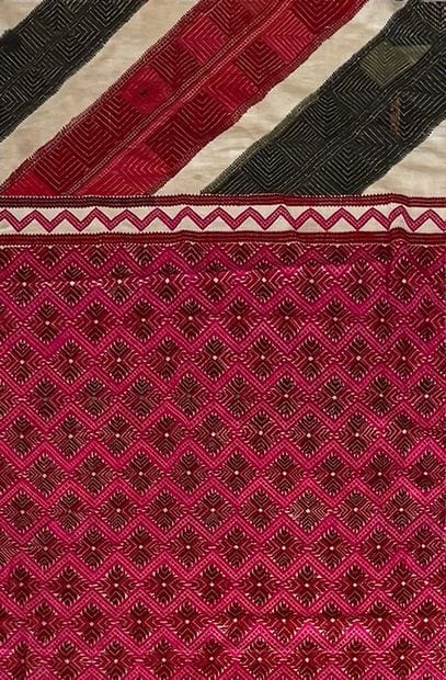 Tenture phulkari rectangulaire en toile de...