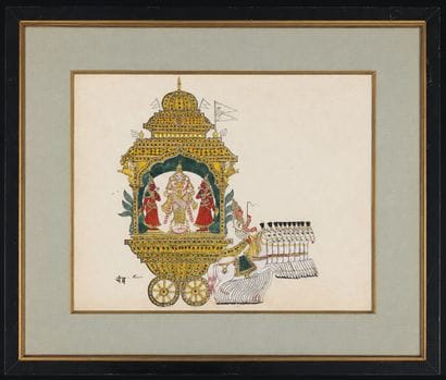 Deux représentations de Surya et Indra
Pigments...