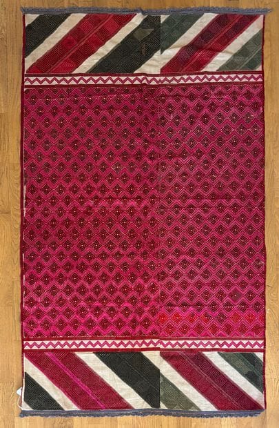Tenture phulkari rectangulaire en toile de...
