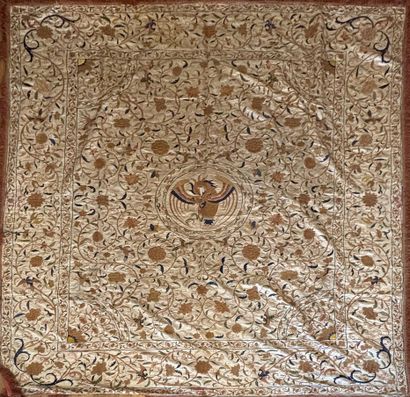 Rare tenture ou couverture de lit Indo-portugaise,...