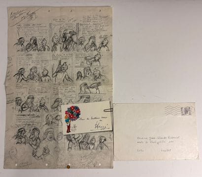 Hergé - 1975 Greeting Card: Reproduction...