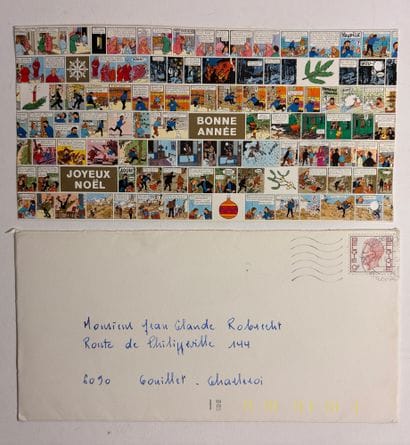 Hergé - 1974 Greeting Card: A series of comic...