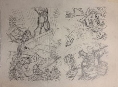 Bob Brown - Set of 5 pencil drawings: Preliminary...