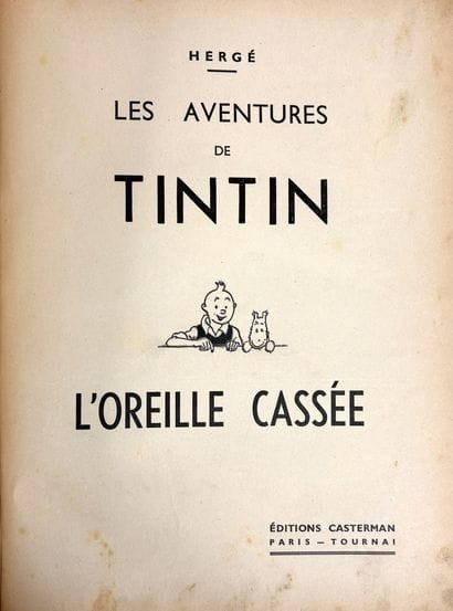 Tintin B&W - The Broken Ear: First edition...