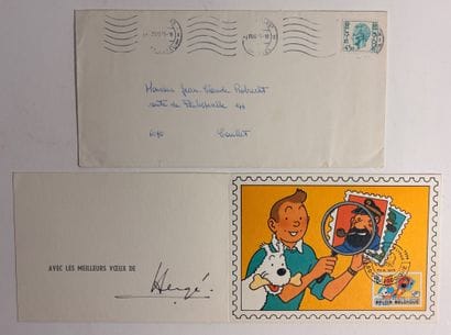 Hergé - 1980 Greeting Card: Reproduction...