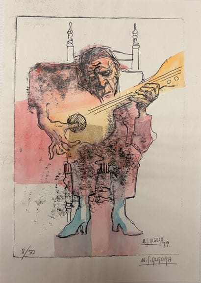 Ma-San Algora - Set of 5 drawings: Man with...