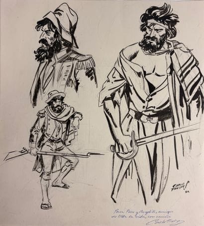 Emilio Freixas - Signed: Set of 3 drawings...