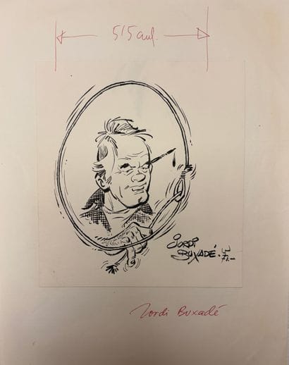 Jordi Buxade - Set of 7 autographs/drawings:...