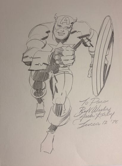 Jack Kirby - Set of 2 autographs: Stunning...