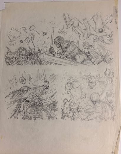 Bob Brown - Set of 5 pencil drawings: Preliminary...