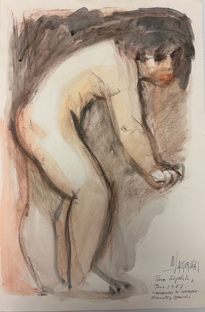 Ma-San Algora - Set of 5 drawings: Man with...