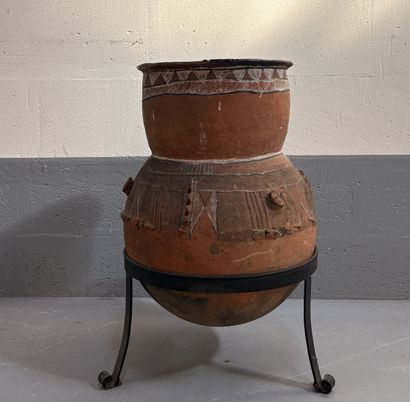 OVAL-SHAPED JAR 
made of terracotta, with...