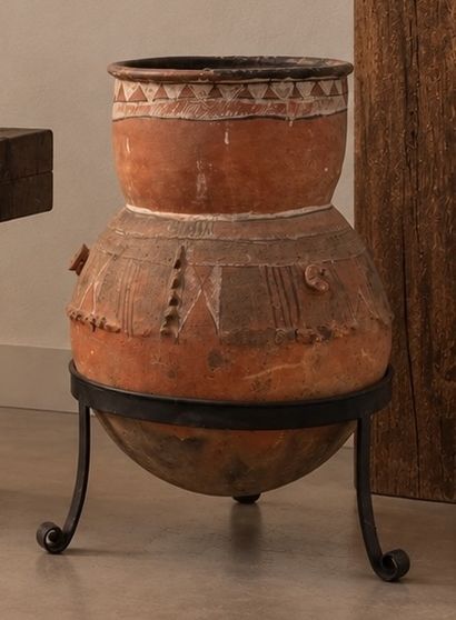 OVAL-SHAPED JAR 
made of terracotta, with...