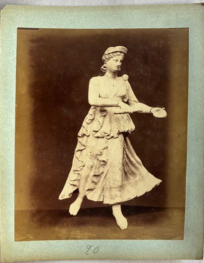 PHOTOGRAPH 
in sepia depicting a Tanagra....