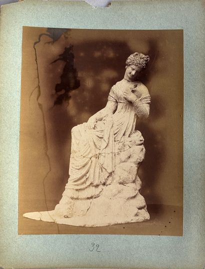 PHOTOGRAPH 
in sepia depicting a Tanagra....