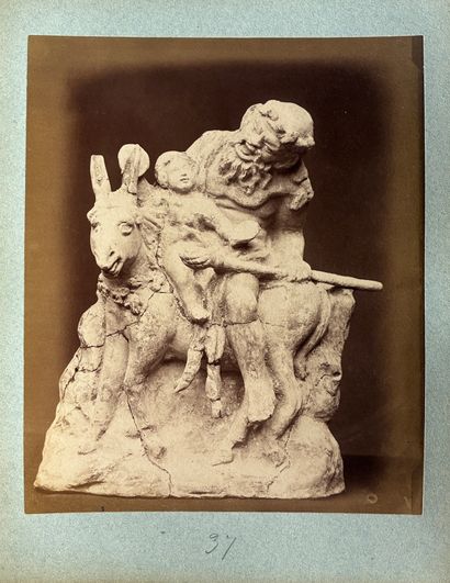 PHOTOGRAPH 
in sepia depicting a terracotta...