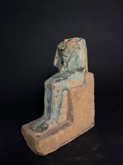 STATUE OF OSIRIS 
made of limestone, partially...