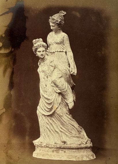 PHOTOGRAPH 
in sepia depicting a Tanagra....