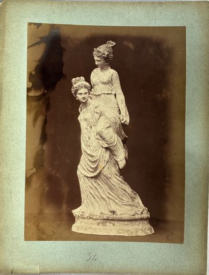 PHOTOGRAPH 
in sepia depicting a Tanagra....