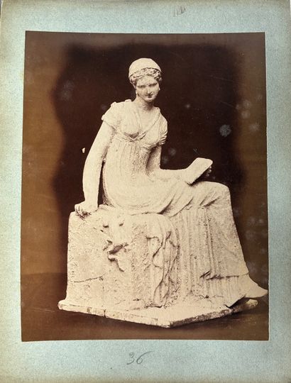 PHOTOGRAPH 
in sepia depicting a Tanagra....