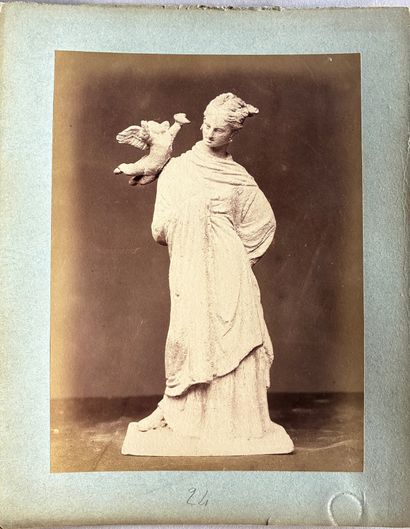 PHOTOGRAPH 
in sepia depicting a Tanagra....