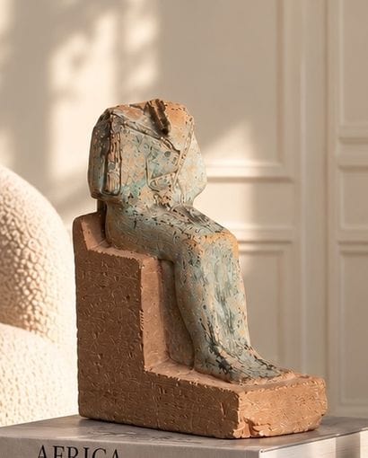 STATUE OF OSIRIS 
made of limestone, partially...